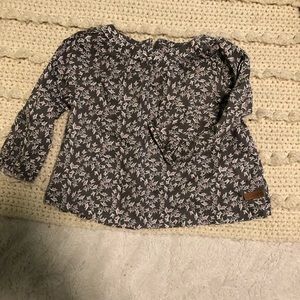 Robeez Grey and Lavender Floral LS Top 9-12m